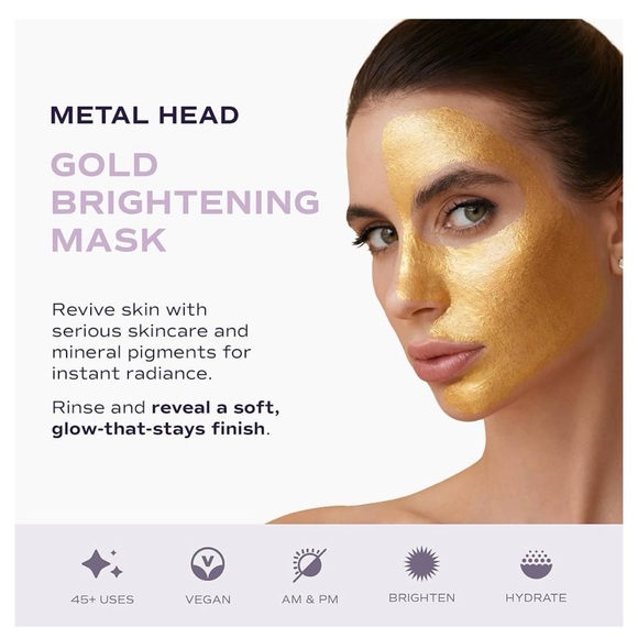Masktini Metal Head - Gold Brightening Face Mask - Picture 2 of 6